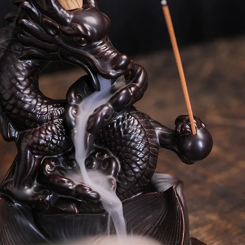 Fontaine à Encens en Céramique - Dragon Lotus