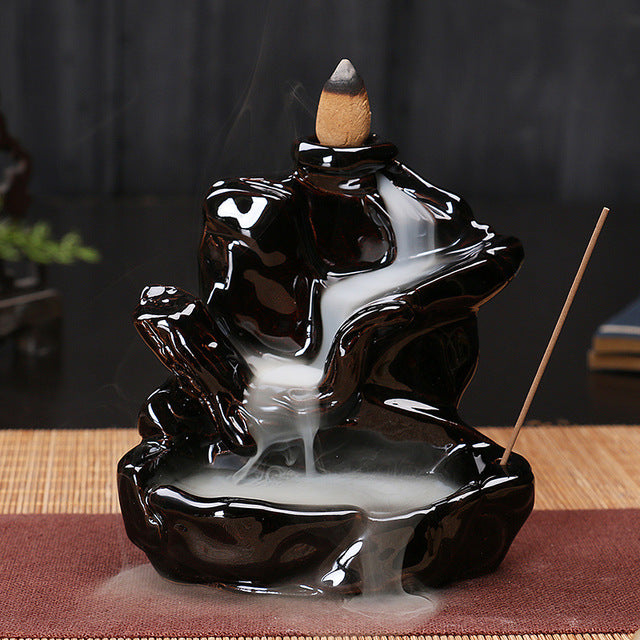 Fontaine à Encens Cascade Échelle en Céramique – Fumée Zen Backflow
