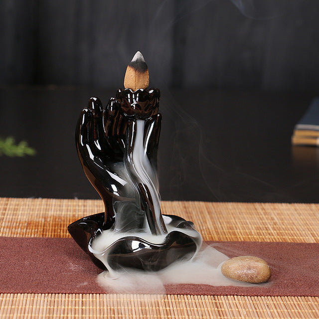 Fontaine à Encens Cascade Échelle en Céramique – Fumée Zen Backflow