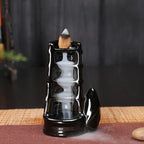 Fontaine à Encens Cascade Bassin Fleur en Céramique – Fumée Zen Backflow