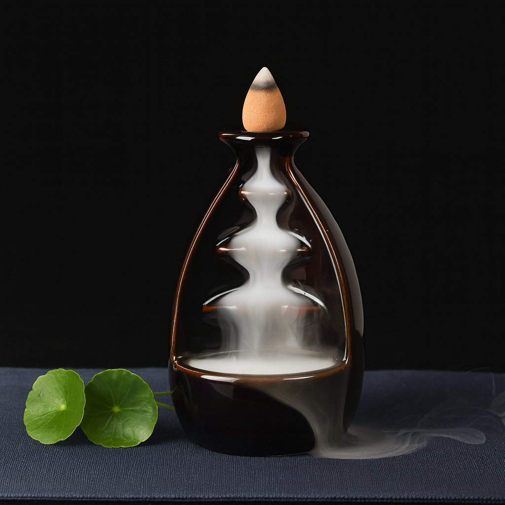 Fontaine à Encens Vertical en Céramique – Fumée Zen Backflow
