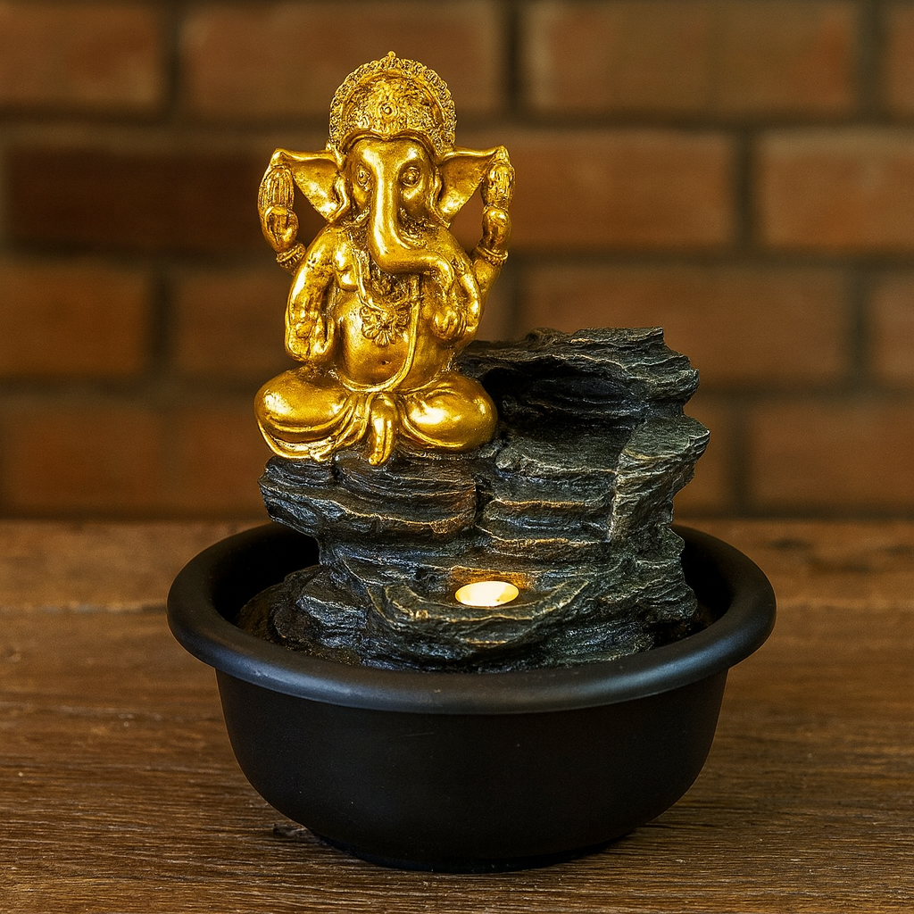 Fontaine d’Intérieur Ganesh – Cascade Zen avec Éclairage LED